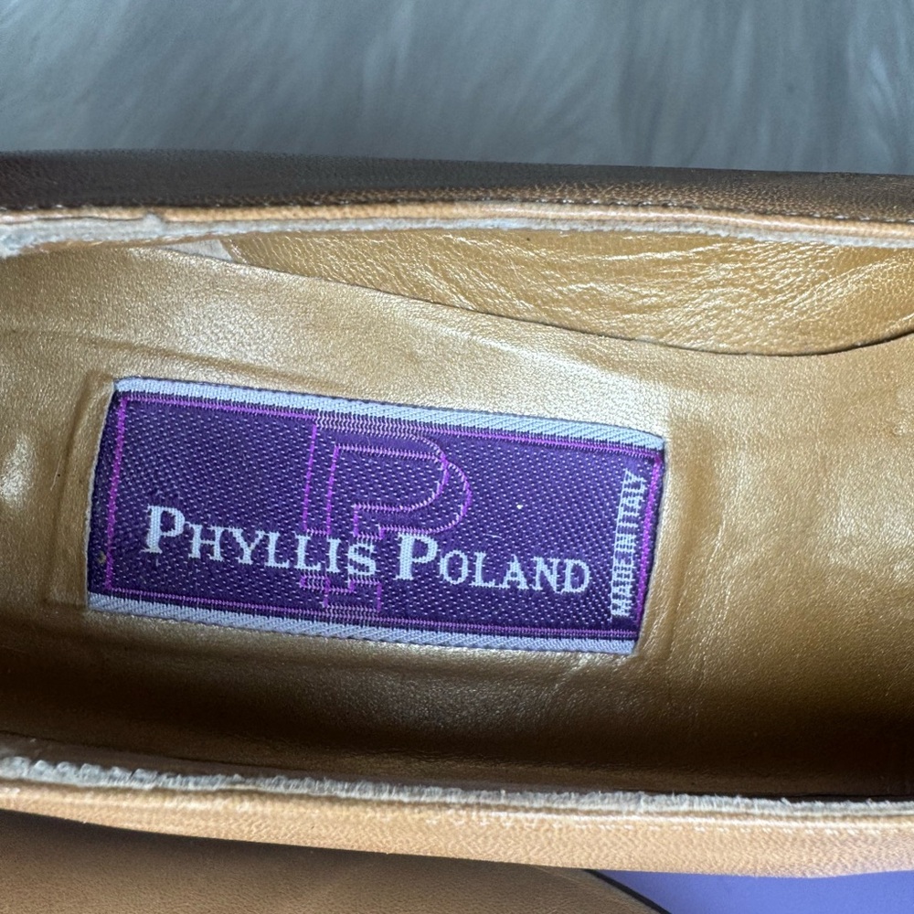 4/$10 Phyllis Poland Made in Italy Tan Women's Heels - Picture 6 of 7
